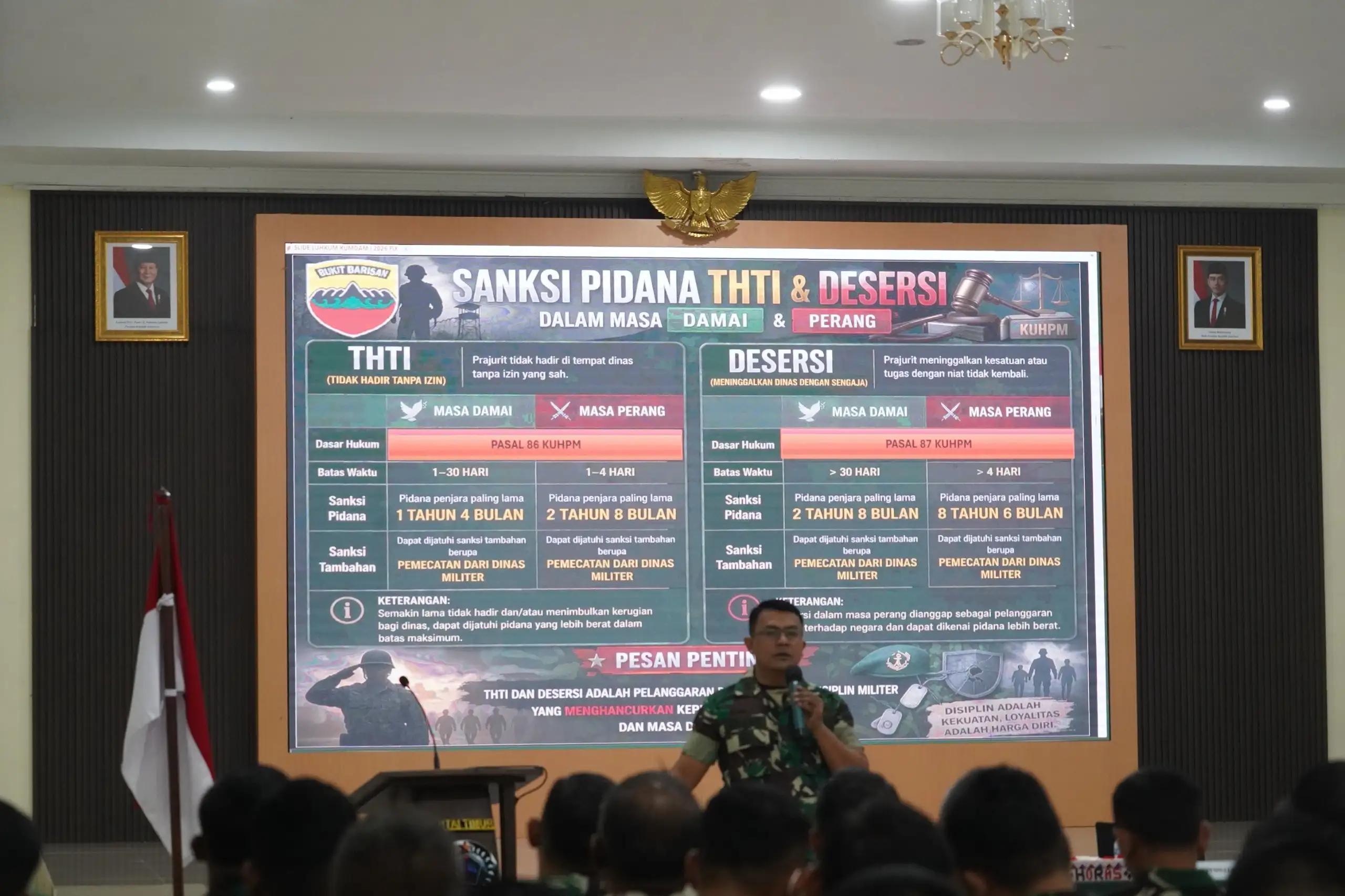 Minimalisir Pelanggaran, Prajurit Dan PNS Korem 022/PT Terima Penyuluhan Hukum Dari Kumdam l/BB.