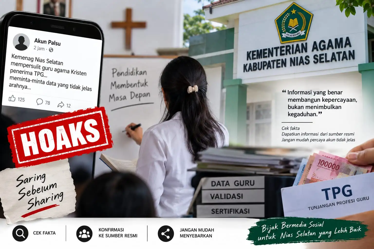 Kemenag Nias Selatan Klarifikasi TPG Guru Kristen, Masyarakat Diimbau Cek Fakta