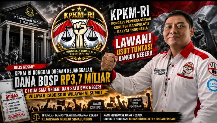 KPKM RI Bongkar Dugaan Kejanggalan Dana BOSP Rp3,7 Miliar Di Dua SMA Negeri Dan Satu SMK Negeri Wilayah Cabdisdik VI Sumut.
