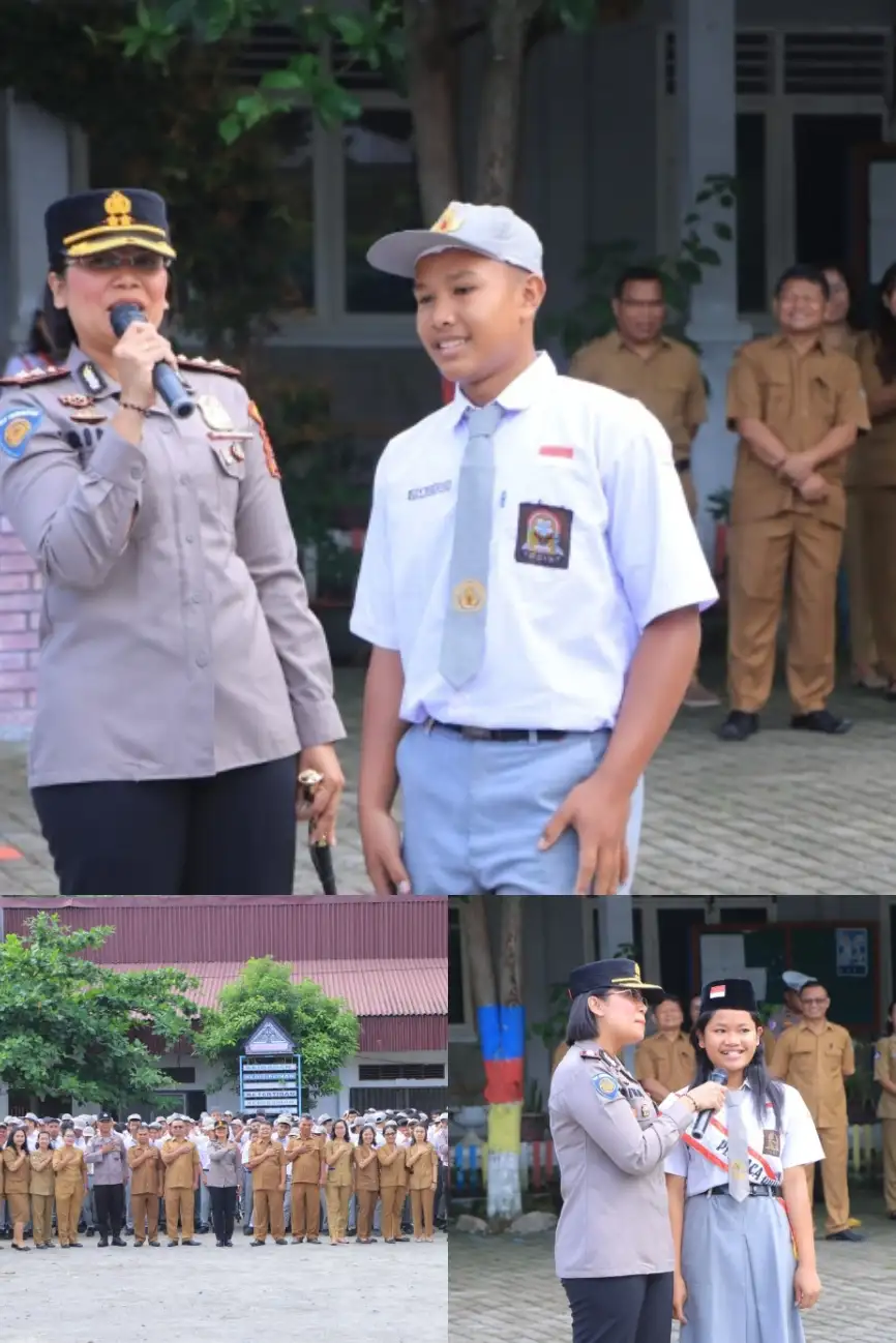 Kapolres Samosir Pimpin Upacara Di SMK N 1 Palipi, Tekankan Disiplin Dan Pencegahan Kenakalan Remaja.