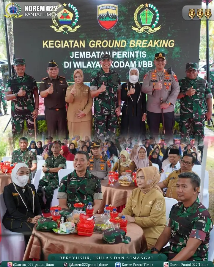 Danrem 022/PT Dampingi Pangdam I/BB Guncang Langkat Lewat Ground Breaking Pembangunan Jembatan Strategis.