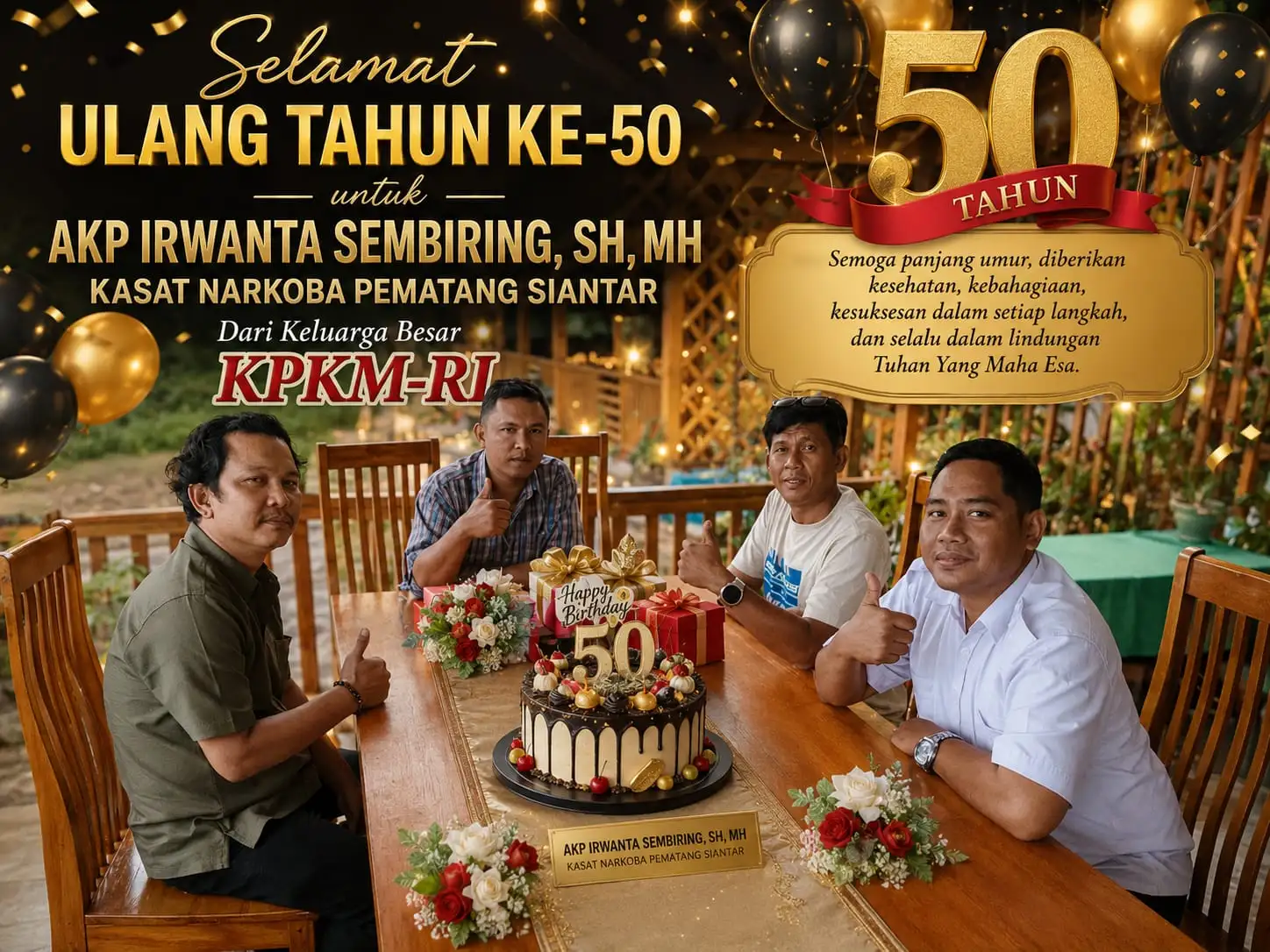 AKP Irwanta Sembiring Genap 50 Tahun, KPKM-RI: Sebuah Ikatan Yang Tak Lahir Dari Darah, Melainkan  Kebersamaan.