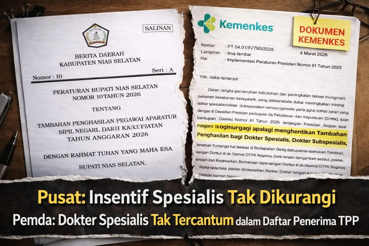 Pemerintah Pusat Larang Pengurangan Insentif, Pemkab Nias Selatan Malah Buat Tak Tampak