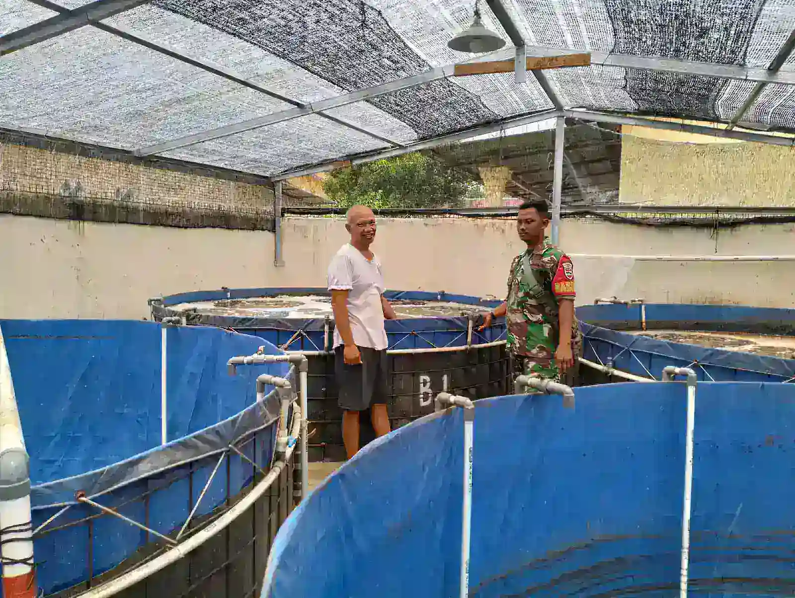 Babinsa Serbelawan Ajak Warga Dolok Maraja Kembangkan Budidaya Ikan Nila Bioflok.