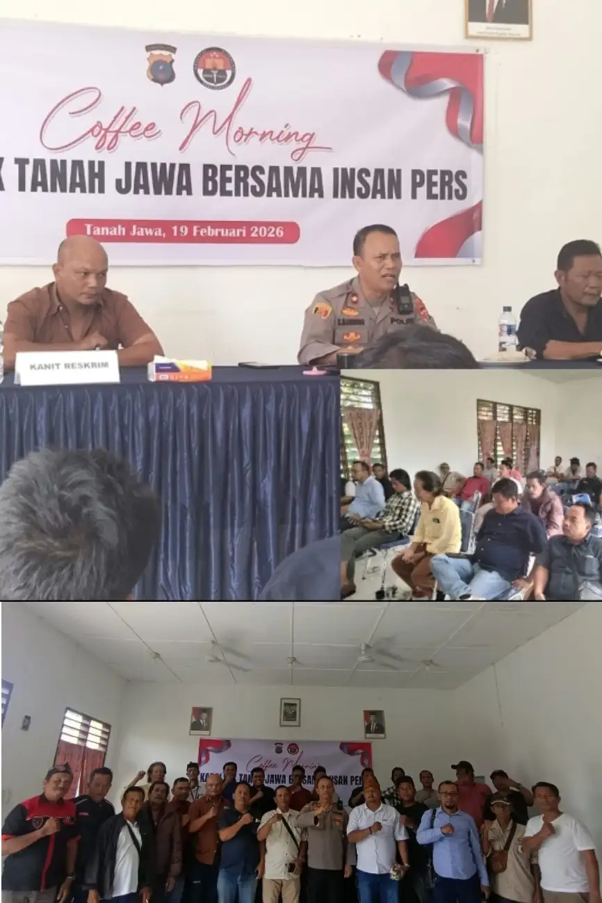 Coffee Morning Bersama Insan Pers, Kapolsek Tanah Jawa Tegaskan Komitmen Berantas Narkoba Dan Gangguan Kamtibmas.