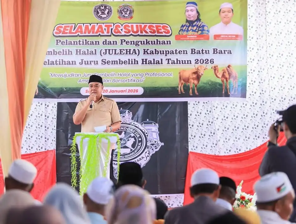 Hadiri Pelantikan JULEHA, Wabup Syafrizal Dorong Pelatihan dan Sertifikasi Juru Sembelih Halal