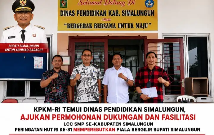 KPKM RI Perkuat Sinergi Dengan Dinas Pendidikan Simalungun, Resmi Ajukan Dukungan Dan Fasilitasi LCC SMP 2026 Perebutkan Piala Bergilir Bupati.