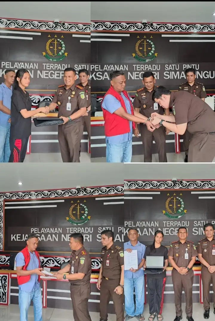 KEJAKSAAN NEGERI SIMALUNGUN LAKSANAKAN PENETAPAN HAKIM ATAS PERSETUJUAN RESTORATIVE JUSTICE KASUS PENADAHAN DAN MENGHADIAHKAN LAPTOP UNTUK ANAK TERSANGKA
